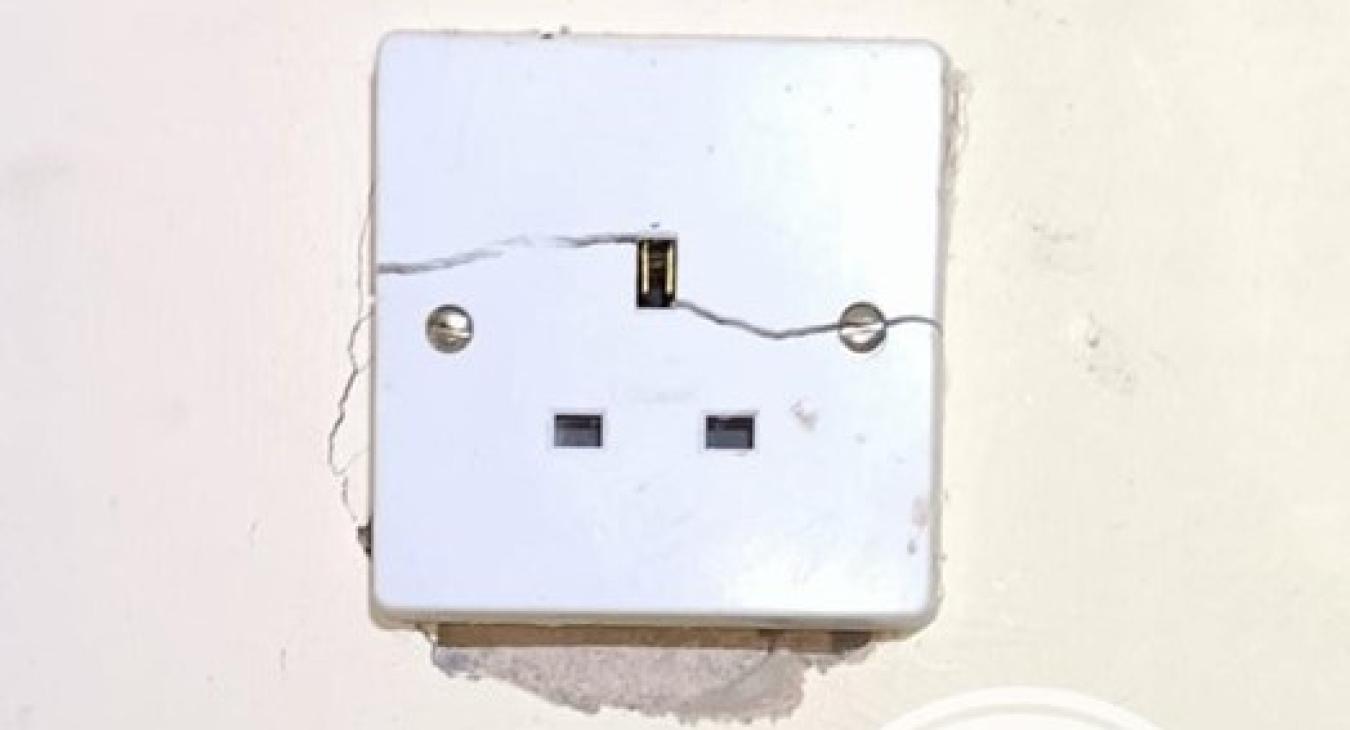 Cracked plug socket